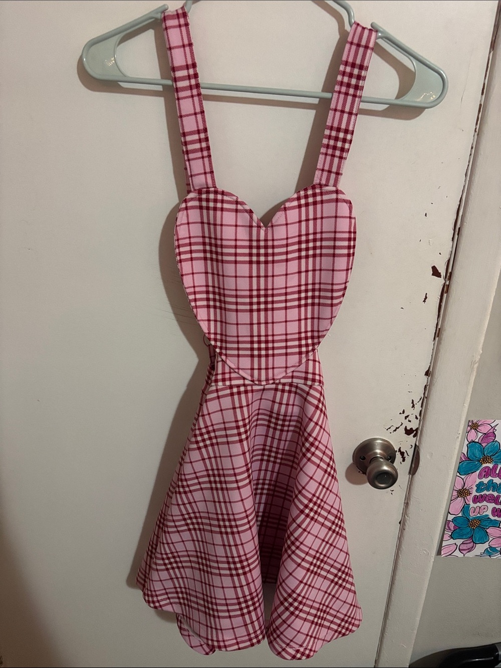 Junior's M Sweet Society Heart-shaped Overall Dress Pink - Polyester Blend